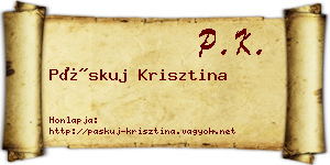 Páskuj Krisztina névjegykártya